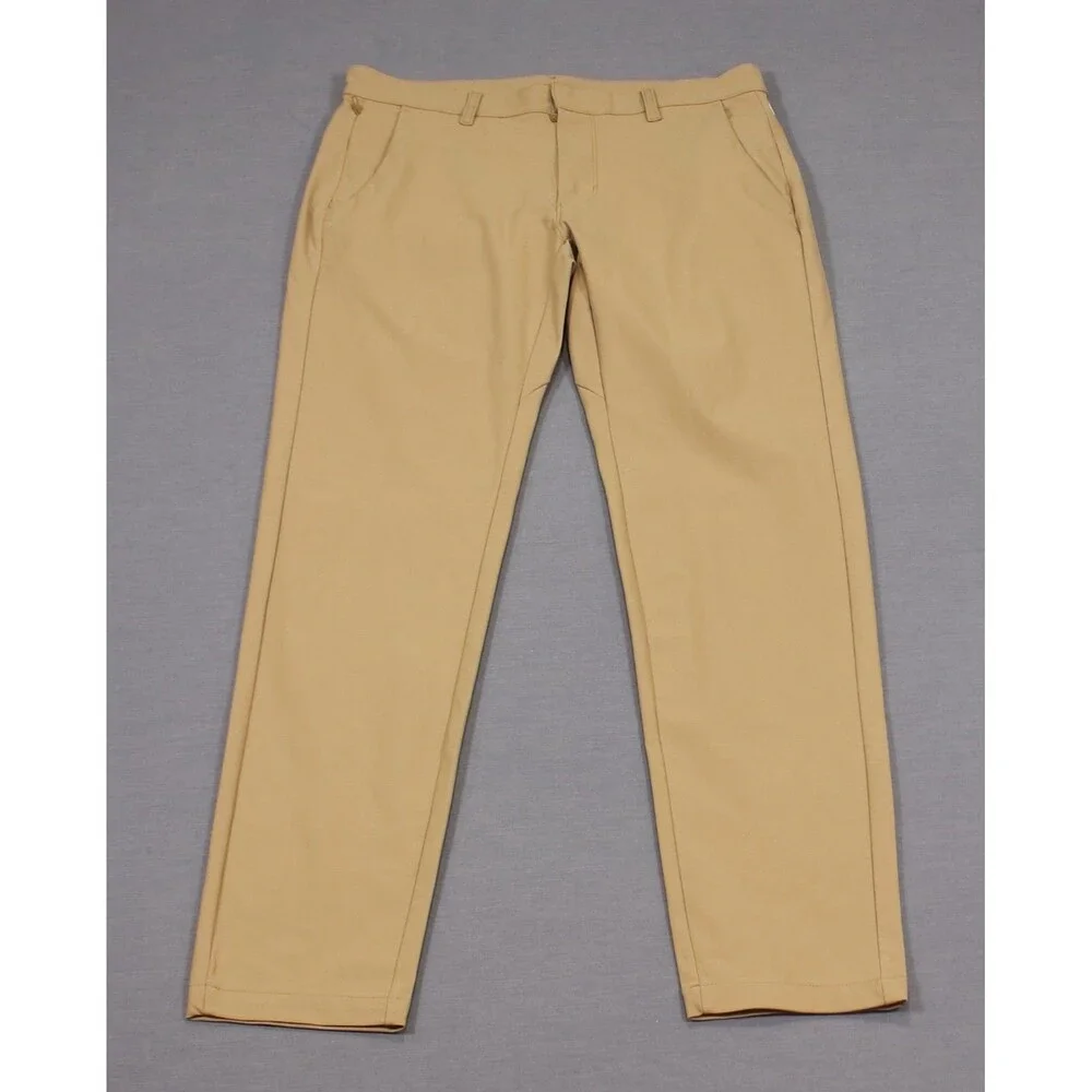 Fabletics Pants Mens Fits Tan The Only Performance Golf Chino Stretch 33